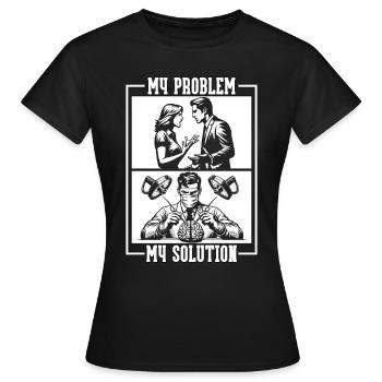 Neurochirurgien Mon problème Ma solution Pictogramme Papa - T-shirt Femme - noir - Devant - AI Model Female 172 dark (172cm)