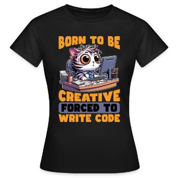 Codeur né pour être créatif Développeur Web Codeurs - T-shirt Femme - noir - Devant - AI Model Female 172 dark (172cm)