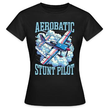 Le pilote de voltige aérienne adore les manœuvres de voltige - T-shirt Femme - noir - Devant - AI Model Female 172 dark (172cm)