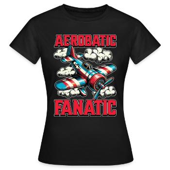 Pilote de voltige Voltige Fanatique Amateur d’avion - T-shirt Femme - noir - Devant - AI Model Female 172 dark (172cm)