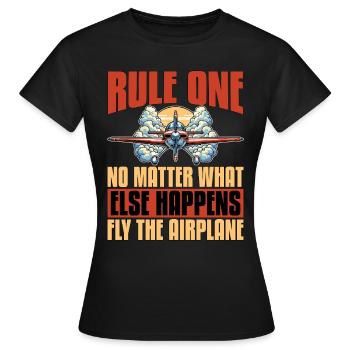 Aerobatic Pilot Rule One RC Pilot Loves Aviation - Frauen T-Shirt - Schwarz - Vorne - AI Model Female 172 dark (172cm)