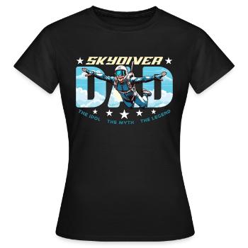 Parachutiste Papa L’idole Le mythe Le parachutiste - T-shirt Femme - noir - Devant - AI Model Female 172 dark (172cm)