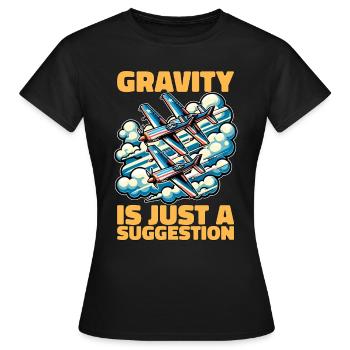 La gravité du pilote de voltige n’est qu’une manœuvre de voltige - T-shirt Femme - noir - Devant - AI Model Female 172 dark (172cm)