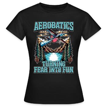 Pilote de voltige Voltige Tourner Peur Avion - T-shirt Femme - noir - Devant - AI Model Female 172 dark (172cm)