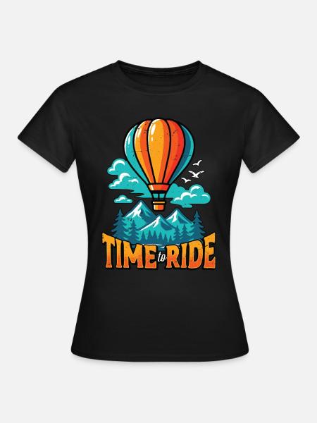 Montgolfière Temps pour monter en ballon - T-shirt Femme - noir