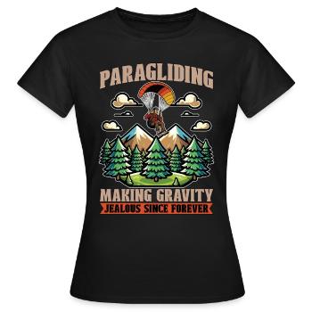 Le parapente rend jaloux la gravité Le parachutisme - T-shirt Femme - noir - Devant - AI Model Female 172 dark (172cm)