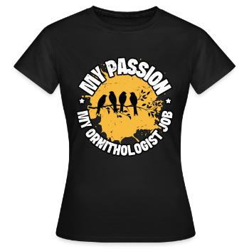 Ornithologue Ma passion Mon ornithologue Birding - T-shirt Femme - noir - Devant - AI Model Female 172 dark (172cm)
