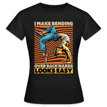 Acro danse que je fais en me penchant sur la danse acrobatique - T-shirt Femme - noir - Devant - AI Model Female 172 dark (172cm)