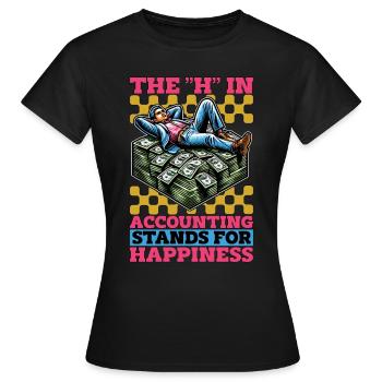Comptabilité Le H de la comptabilité Stands Tableur - T-shirt Femme - noir - Devant - AI Model Female 172 dark (172cm)