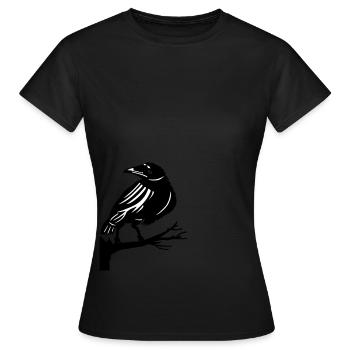 Rabe auf einem Baum Krähe Vogel Baum - Frauen T-Shirt - Schwarz - Vorne - AI Model Female 172 dark (172cm)