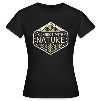 Connect with nature - T-shirt Femme - noir - Devant - AI Model Female 172 dark (172cm)