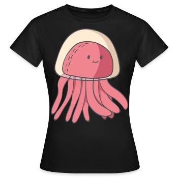 La méduse - T-shirt Femme - noir - Devant - AI Model Female 172 dark (172cm)