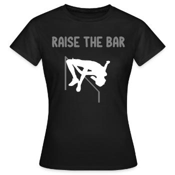 Hochsprung MEsslatte - Frauen T-Shirt - Schwarz - Vorne - AI Model Female 172 dark (172cm)