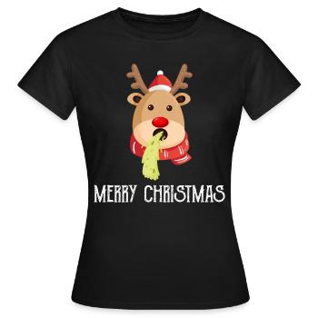 Ugly Christmas reindeer - Frauen T-Shirt - Schwarz - Vorne - AI Model Female 172 dark (172cm)