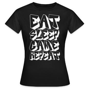Eat Sleep Game Répéter - T-shirt Femme - noir - Devant - AI Model Female 172 dark (172cm)