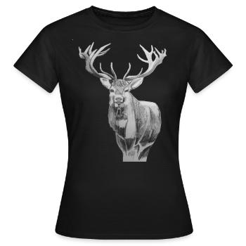 Chevreuils - T-shirt Femme - noir - Devant - AI Model Female 172 dark (172cm)