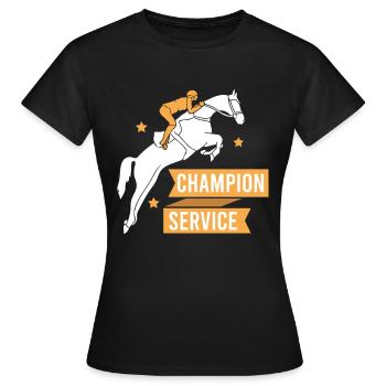 Turniertrottel - Frauen T-Shirt - Schwarz - Vorne - AI Model Female 172 dark (172cm)