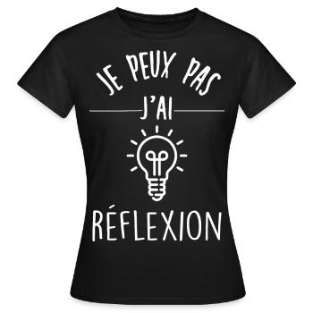 je peux pas j'ai réflexion - T-shirt Femme - noir - Devant - AI Model Female 172 dark (172cm)