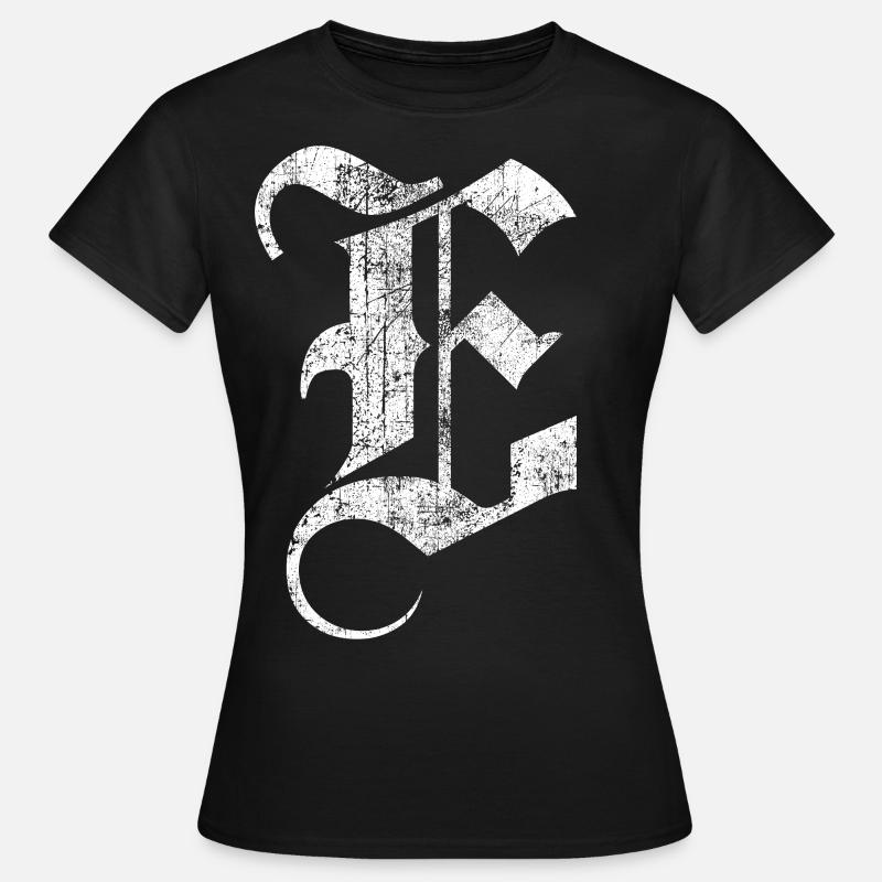Tshirt alphabet initial E - Women's T-Shirt - black