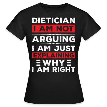 Diététicien Je ne discute pas - T-shirt Femme - noir - Devant - AI Model Female 172 dark (172cm)
