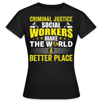 Travailleurs sociaux de la justice pénale - T-shirt Femme - noir - Devant - AI Model Female 172 dark (172cm)