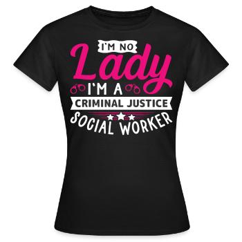 Travailleur social en justice pénale - T-shirt Femme - noir - Devant - AI Model Female 172 dark (172cm)