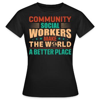 Community Social Workers - Frauen T-Shirt - Schwarz - Vorne - AI Model Female 172 dark (172cm)