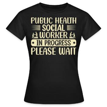 Travailleur social en santé publique en cours - T-shirt Femme - noir - Devant - AI Model Female 172 dark (172cm)