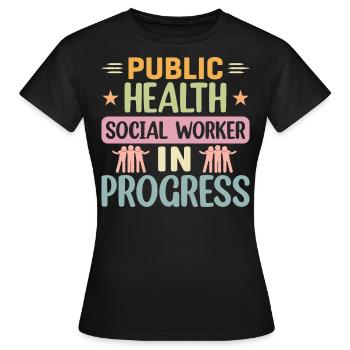 Travailleur social en santé publique en cours - T-shirt Femme - noir - Devant - AI Model Female 172 dark (172cm)