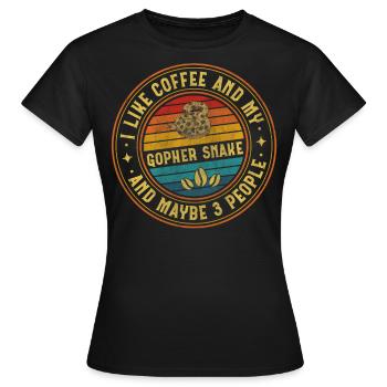 Coffee And My Gopher Snake And Maybe 3 People Boa - Women's T-Shirt - black - Front - AI Model Female 172 dark (172cm)
