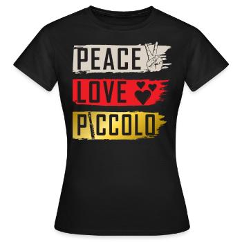 Peace Love Piccolo Marching Band - Frauen T-Shirt - Schwarz - Vorne - AI Model Female 172 dark (172cm)