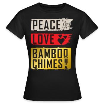 Peace Love Bambo Chimes Instrument de musique - T-shirt Femme - noir - Devant - AI Model Female 172 dark (172cm)