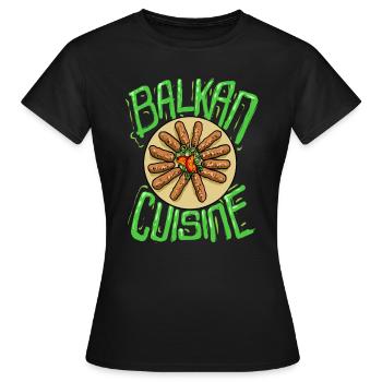 Balkan Cuisine Balkan Peppers Dish Food - Frauen T-Shirt - Schwarz - Vorne - AI Model Female 172 dark (172cm)