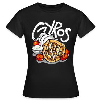 Gyros Food Gyros Lovers Balkan Cuisine - Frauen T-Shirt - Schwarz - Vorne - AI Model Female 172 dark (172cm)