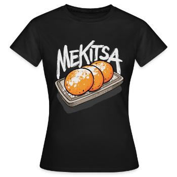 Mekitsa Food Bulgarian Cuisine Mekitsa - Frauen T-Shirt - Schwarz - Vorne - AI Model Female 172 dark (172cm)