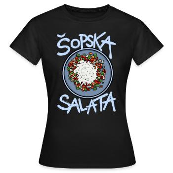 Šopska Salata Balkan Food Balkan Salad - Women's T-Shirt - black - Front - AI Model Female 172 dark (172cm)