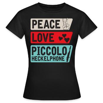 Piccolo Heckelphone Musical Instrument - Frauen T-Shirt - Schwarz - Vorne - AI Model Female 172 dark (172cm)