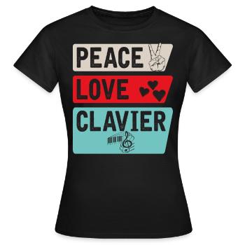 Clavier Instrument de musique Piano Clavier - T-shirt Femme - noir - Devant - AI Model Female 172 dark (172cm)