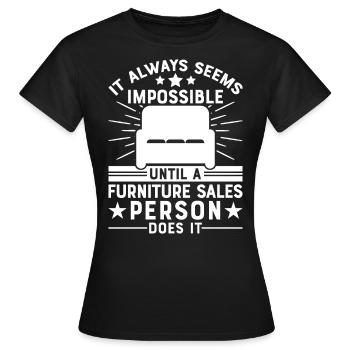 Vendeur de meubles Vendeur Vendeur Emploi - T-shirt Femme - noir - Devant - AI Model Female 172 dark (172cm)