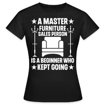 Vendeur de meubles Vendeur Vendeur Emploi - T-shirt Femme - noir - Devant - AI Model Female 172 dark (172cm)