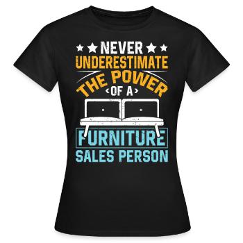 Vendeur de meubles Vendeur Vendeur Emploi - T-shirt Femme - noir - Devant - AI Model Female 172 dark (172cm)
