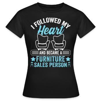 Vendeur de meubles Vendeur Vendeur Emploi - T-shirt Femme - noir - Devant - AI Model Female 172 dark (172cm)