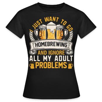 Homebrewing Beer Brewing Alcohol Drinker Alcoholic - Women's T-Shirt - black - Front - AI Model Female 172 dark (172cm)