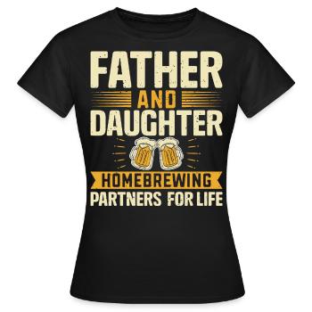 Father And Daughter Homebrewing Partners For Life - Women's T-Shirt - black - Front - AI Model Female 172 dark (172cm)