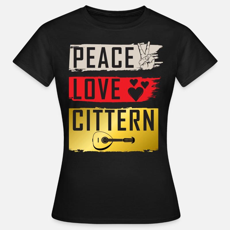 Peace Love Cittern Irish Step dancing - Women's T-Shirt - black