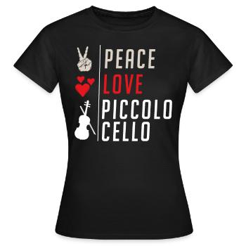 Piccolo Cello Musical Instrument Players - Frauen T-Shirt - Schwarz - Vorne - AI Model Female 172 dark (172cm)