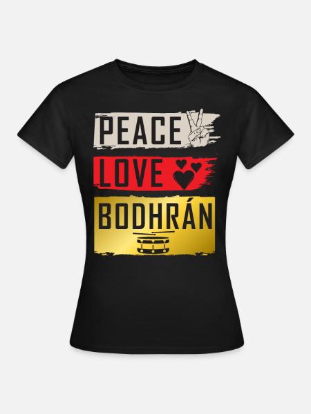 Bodhrán Musical Instrument Frame Drum - Frauen T-Shirt - Schwarz