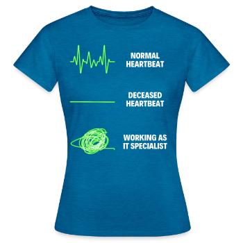 IT Specialist Worker IT Computer - Frauen T-Shirt - Antikblaues Saphir meliert - Vorne - AI Model Female 172 dark (172cm)
