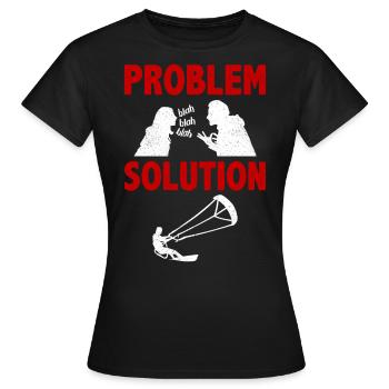Kitesurf Kitesurf Solution de problème extrême - T-shirt Femme - noir - Devant - AI Model Female 172 dark (172cm)
