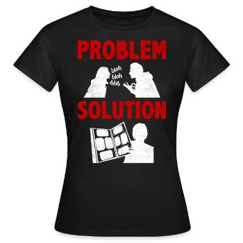 Carte postale Collecte de lettres Problème Solution Passe-temps - T-shirt Femme - noir - Devant - AI Model Female 172 dark (172cm)
